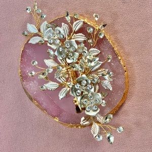 Mixed Metal Rose Gold Bridal Hair Accessory